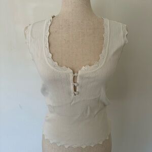 Zara Cream Sleeveless Knit Top